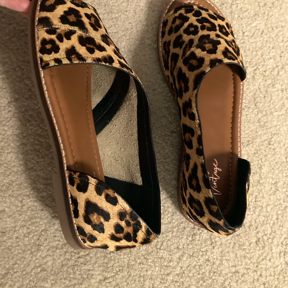 Never worn animal print flats